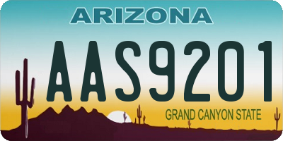 AZ license plate AAS9201