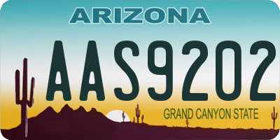 AZ license plate AAS9202