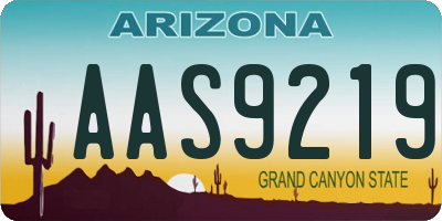 AZ license plate AAS9219