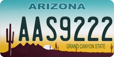 AZ license plate AAS9222