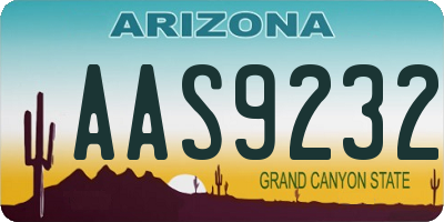 AZ license plate AAS9232