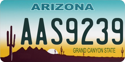 AZ license plate AAS9239