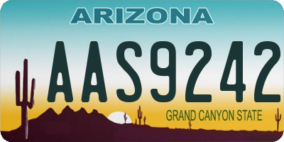 AZ license plate AAS9242