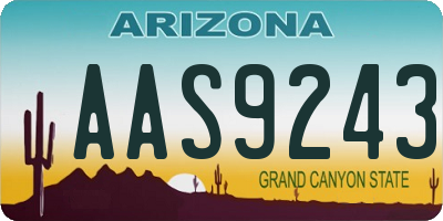 AZ license plate AAS9243