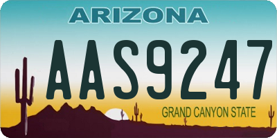 AZ license plate AAS9247