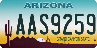AZ license plate AAS9259