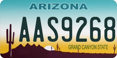 AZ license plate AAS9268