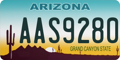 AZ license plate AAS9280