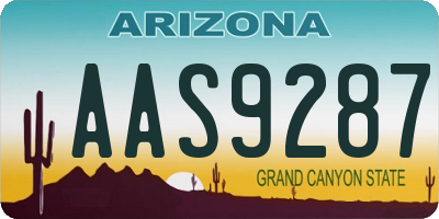 AZ license plate AAS9287