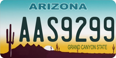 AZ license plate AAS9299