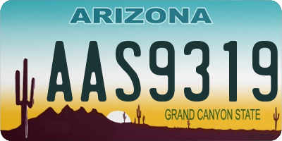AZ license plate AAS9319