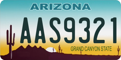 AZ license plate AAS9321