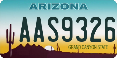 AZ license plate AAS9326