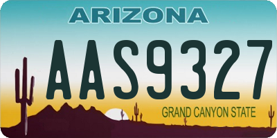 AZ license plate AAS9327