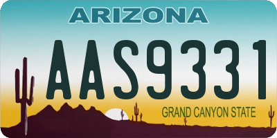 AZ license plate AAS9331