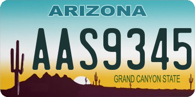 AZ license plate AAS9345