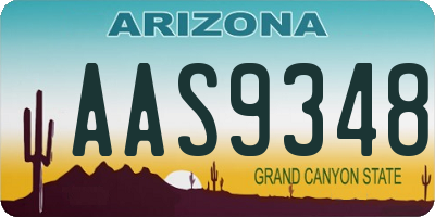 AZ license plate AAS9348