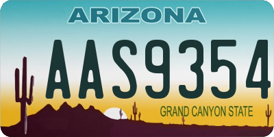 AZ license plate AAS9354