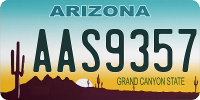 AZ license plate AAS9357