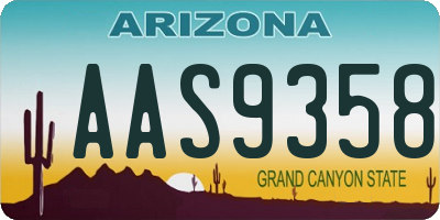 AZ license plate AAS9358