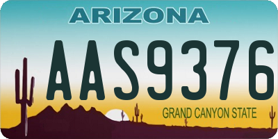 AZ license plate AAS9376