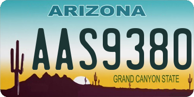 AZ license plate AAS9380