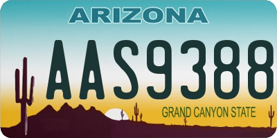 AZ license plate AAS9388