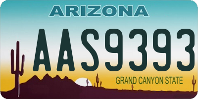 AZ license plate AAS9393