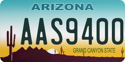 AZ license plate AAS9400