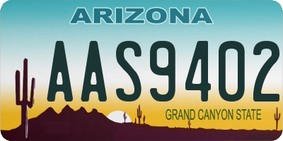 AZ license plate AAS9402
