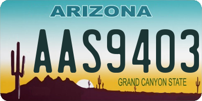 AZ license plate AAS9403