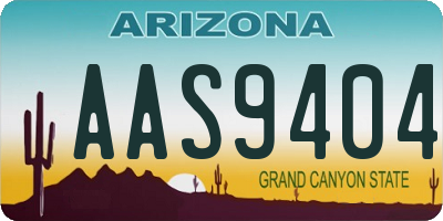 AZ license plate AAS9404