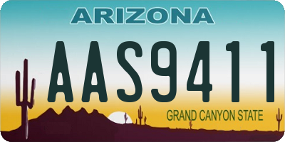 AZ license plate AAS9411