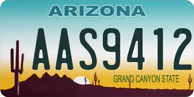 AZ license plate AAS9412