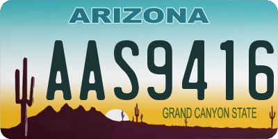 AZ license plate AAS9416