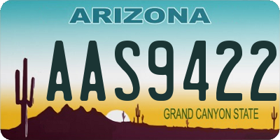 AZ license plate AAS9422