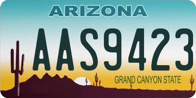 AZ license plate AAS9423