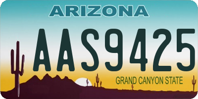 AZ license plate AAS9425