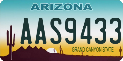 AZ license plate AAS9433