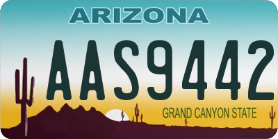 AZ license plate AAS9442