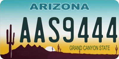 AZ license plate AAS9444