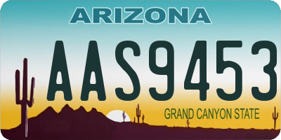 AZ license plate AAS9453