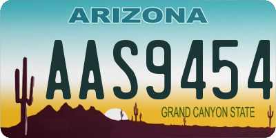 AZ license plate AAS9454