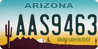 AZ license plate AAS9463