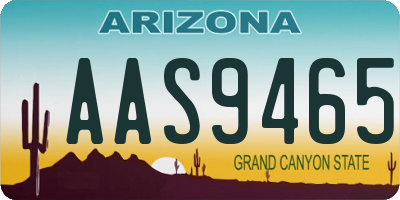 AZ license plate AAS9465