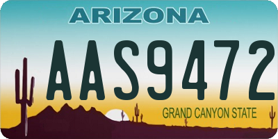 AZ license plate AAS9472