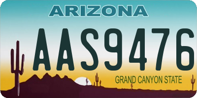 AZ license plate AAS9476