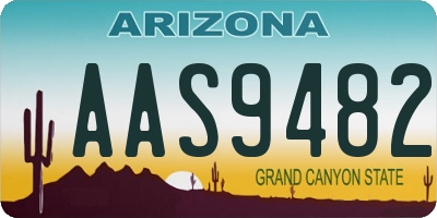 AZ license plate AAS9482