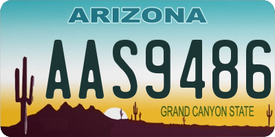 AZ license plate AAS9486