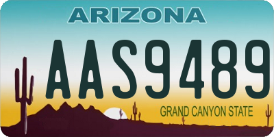 AZ license plate AAS9489